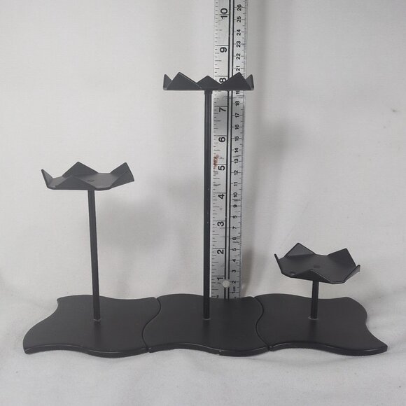 Partylite 3 Set Windswept Base P0100 Black Metal Votive Candle Holders Twisted - Picture 5 of 12